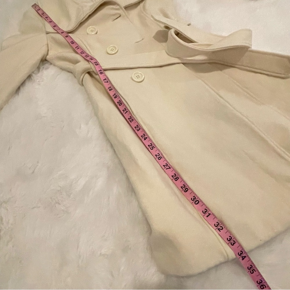 Guess Cream Winter White Long Belted Trench Coat - Picture 12 of 14
